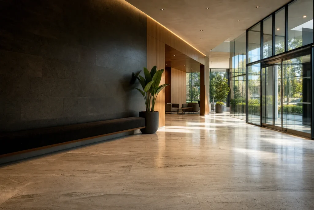 Empty premium Almaden commercial lobby